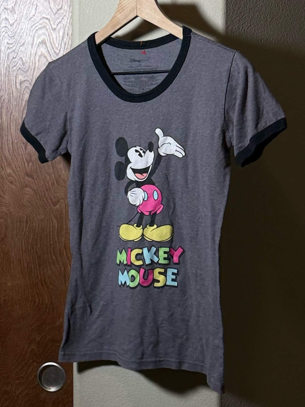 Disney Store Mickey Mouse Graphic Ringer Tee XS